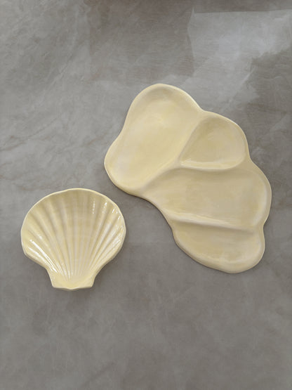 coquillage en céramique - butter yellow